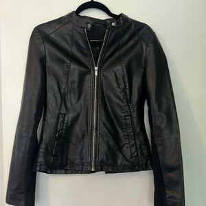 Express black leather jacket